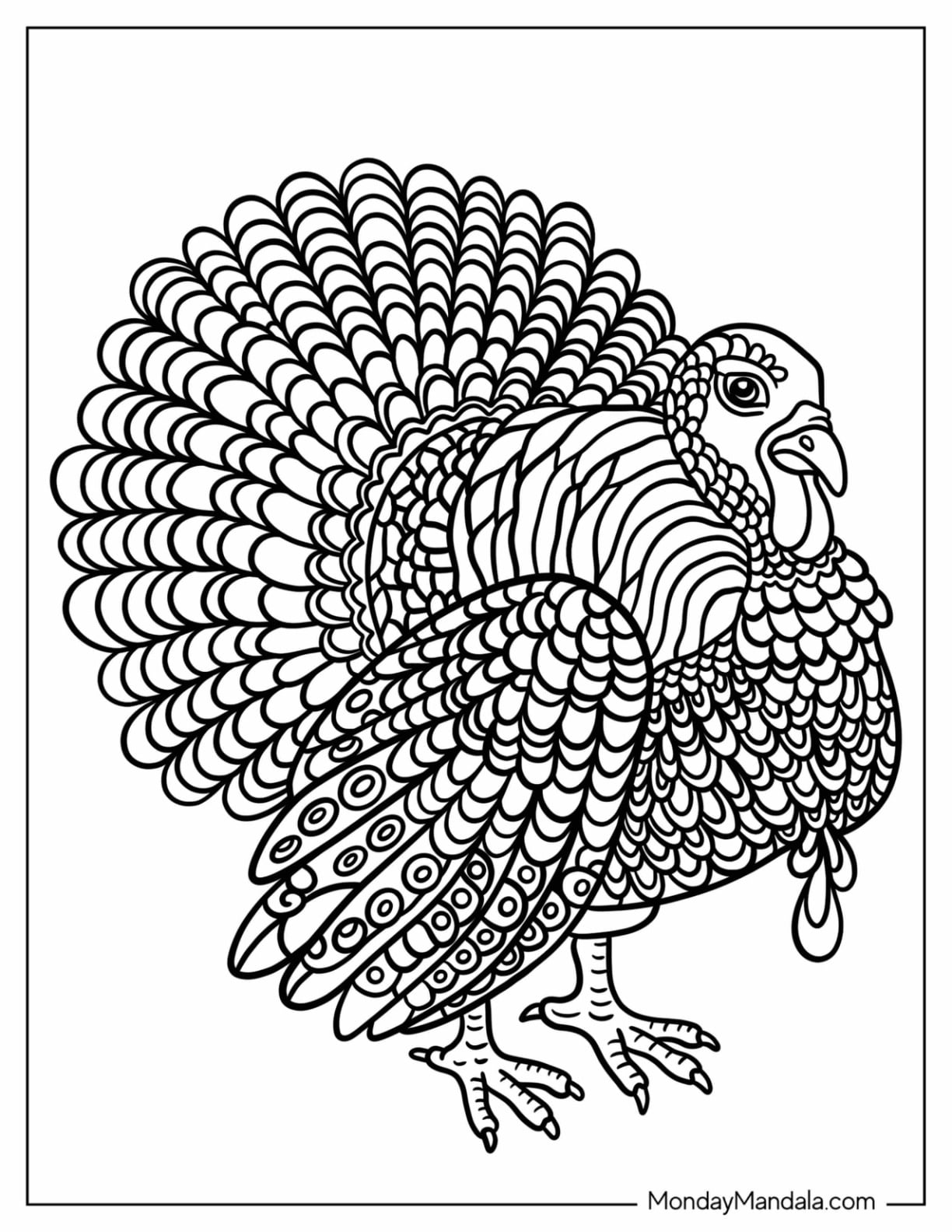 52 turkey coloring pages (free pdf printables)